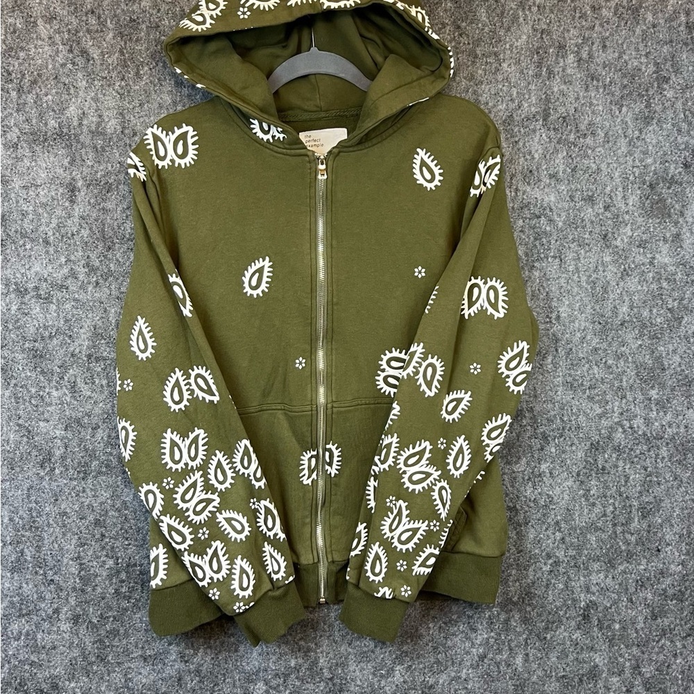 EPTM Amoeba Print Zip Hoodie in olive Size M
